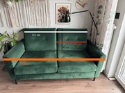 Kanapa butelkowozielona 155 cm