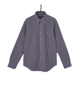 Męska Koszula W Kratkę Slim Fit Granatowa Biała Ralph Lauren |R. L