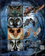 blok 280,4649-4651,Polskie ptaki,Sowy