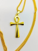 Ankh złoty naszyjnik alternative opium y2k ghotic punk  