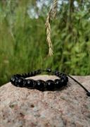 Bransoletka kamienie naturalne czarny onyks talizman amulet różaniec 