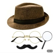 Strój przebranie kostium Męski Zestaw Imprezowy Detektyw lata 20 30 40 nowy