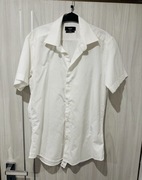 Koszula męska biała slim z krótkim rękawem Kubenz 176-182 r 39/40