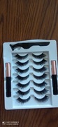Nowy zestaw rzęs magnetycznych 7 par + 2 eyeliner i pęseta 