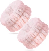 Opaska na nadgarstki SPA do mycia twarzy i demakijażu 2 sztuki różowe