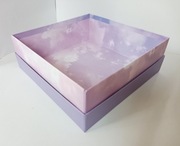 Pudełko ozdobne fioletowe chmury dekoracyjne box tacka 22,5 x 22,5 x 8 cm