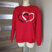 Nowa bluza damska czerwona oversize S M L ocieplana polar
