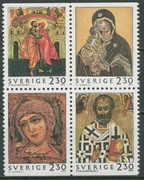 Szwecja 1992 - Boże Narodzenie, ikony, Mi 1748-1751**,Słania, Naszarkowski