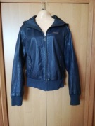 kurtka skórzana DIVERSE ramoneska z kapturem M 38 granatowa super stan