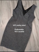 Wałki * Sukienka jesienna zimowa 46 bdb wełna 