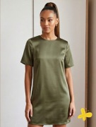 Satynowa Krótka sukienka T-Shirtowa S ASOS