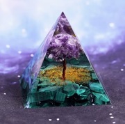 Piramida Orgonit Odpromiennik Malachit / Ametyst