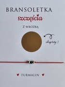 Bransoletka Szczęścia z Wróżbą, Turmalin Czarny, Hematyt, Regulowana