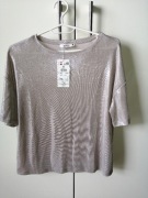Bluzka damska Reserved rozmiar S nowa T-shirt boxy z metalicznym efektem