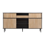 Komoda MERAX z szufladą i 4 przesuwanymi drzwiami, 160x40x80cm, loftowa