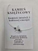 Bransoletka damska z kamieniem naturalnym,kamień księżycowy,hematyt