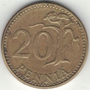 Finlandia 20 pennia 1971 - 22 mm - nr 3