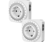 2x gniazdko programator czasowy 24h, 96 segmentów