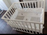 Roba Składany Kompaktowy Kojec 75 x 100 cm Regulacja wysokości Drewno białe