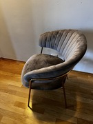 Krzesła tapicerowane k4-FX glam velvet szare / 6 sztuk