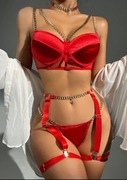 Luxusowy satynowy erotyczny komplet M