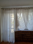 Zestaw firan na okno  balkonowe  duże  240/ 310 po zmarszczeniu