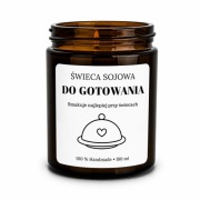Świeca Sojowa ,,Do gotowania", knot drewniany, pomysł na prezent
