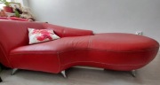 Sofa skórzana czerwona - szezląg