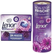 Zestaw Lenor  Color Ametyst 15 kapsułek+perełki zapachowe Amethyst 160g 