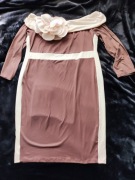 Shein r 4xl brązowa sukienka z kwiatem