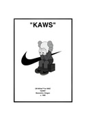 Plakat A3 42x30 Nike x Kaws Y2K do pokoju