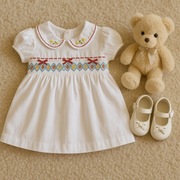 Sukienka bawełniana hafty 12 mc