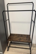 Wieszak mobilny na ubrania, 2 drążki, 2 półki, obciążenie do 100 kg