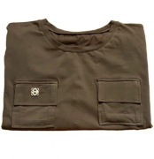 MEGI czekoladowa bluzka z kieszonkami