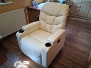 Fotel podnoszący dla seniora - kremowy, 74x89x100cm