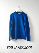 Niebieski sweter męski Lambswool Frederik Anderson Copenhagen Vintage