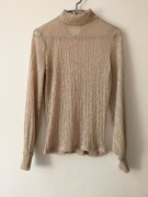 Bluzka beżowa świecąca roz.M wymiary opis firmy Stradivarius