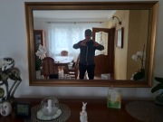 Lustro do salonu 132x87 cm w ramie drewnianej