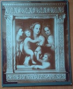 Stara fotografia na tekturce 24x30 cm Madonna z Dzieciątkiem 