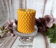 Świeca walcowa dekoracyjna z wosku pszczelego