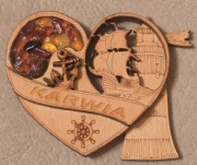 Magnes na lodówkę drewno KARWIA Latarnia Morska Bursztyn Piaski Ustka(36).