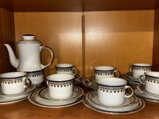 WAWEL – serwis kobaltowy ze złotą koronką, lata 60.–70., Made in Poland