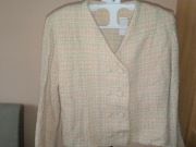 garsonka żakiecik i spódniczka boucle 38 40 ecru