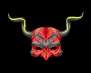 Neonowa Maska demona – Uwolnij swoją mroczną naturę w Halloween