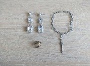 Zestaw alternatywnej biżuterii kolczyki łańcuchy rock gothic alternative