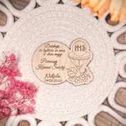 Magnes drewniany na Komunię. Podziękowanie dla Gości 30szt.