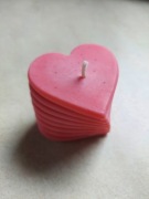 świeczka sojowa, serca, walentynki