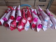 Rożki z różami mydlanymi na prezent dzień kobiet 