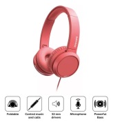 Słuchawki z mikrofonem PHILIPS TAH4105 Czerwone