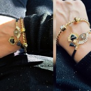 Bransoletka sznurkowa czarna z intencją | handmade | luksusowa biżuteria